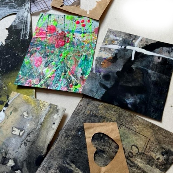 Junk Journal Pack  15+ Hand painted Pieces, Great for scrapbooking, collage - Picture 9 of 11